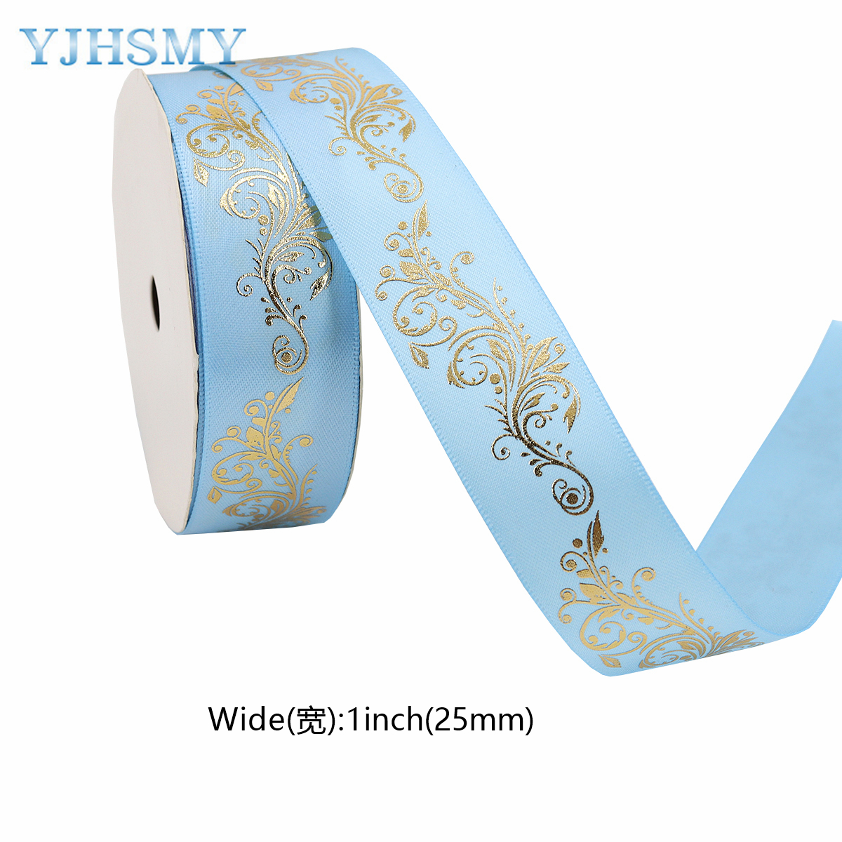 1 Inch Goudfolie Satijnen Lint Gedrukt Bloem Voor Diy Craft Cadeaupapier Bruiloft Verjaardag Party Decoratie 5 Yards: Brass / M