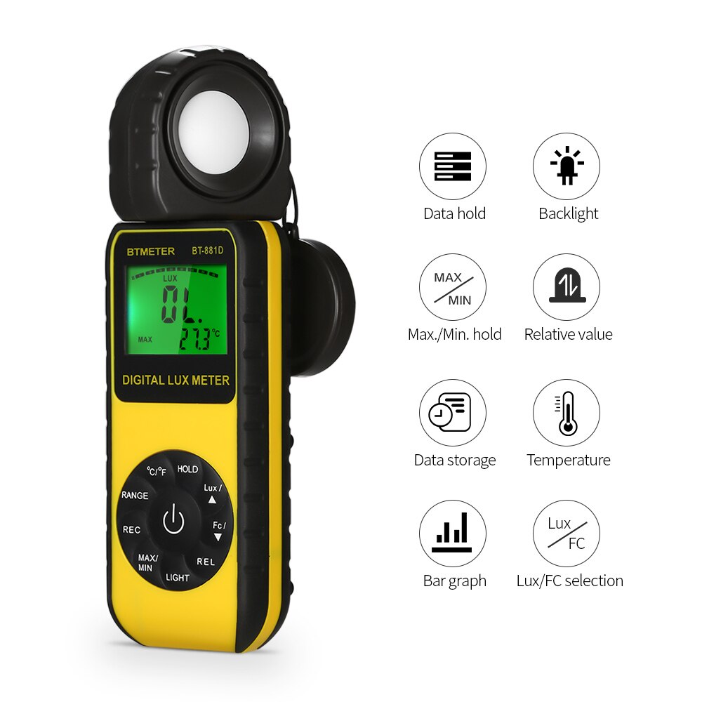 DEM300: Luxmeter Digital, Lichtmessgerät, Photometer