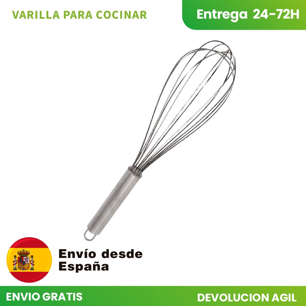 Varillas de Cocina Varilla para batir Batidor Acero Inoxidable Batidor de Alambre Bizcochos y Pasteles Batidor de 30 c