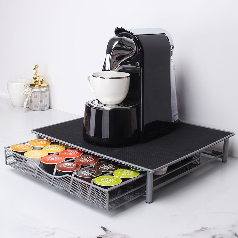 Soporte de almacenamiento práctico para cápsulas de café, organizador de cápsulas de café Dolce Gusto, estante de hierro