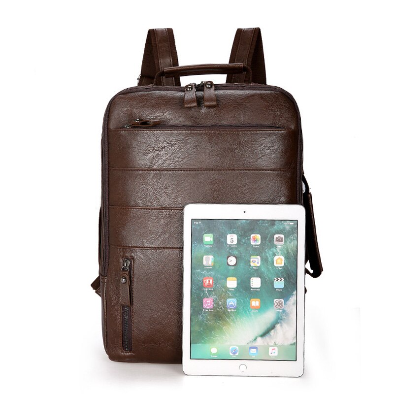 bolso Casual de para hombre, mochila impermeable para hombre y mujer, mochila de cuero PU de para viajes, mochila para ordenador portátil