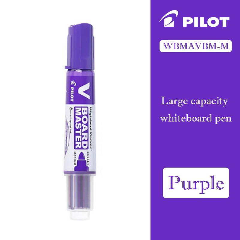 6 pieces of PILOT whiteboard pen round head large capacity ink WBMAVBM replaceable refill 6 color optional: Purple