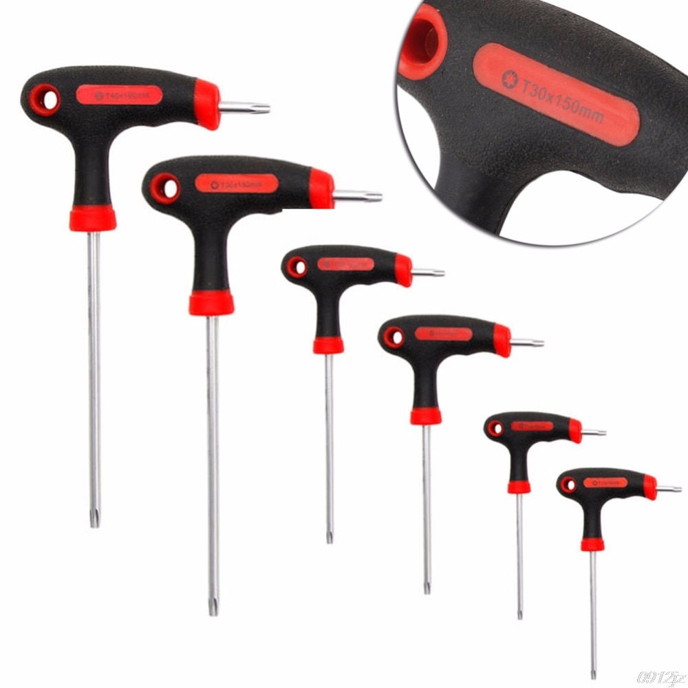T-Handvat Grip Torx & Hex Inbussleutel Schroevendraaier Driver Tool T10/T15/T20/T25/t30/T40