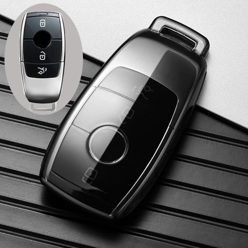 Funda transparente de TPU para llave de coche, bolsa protectora para Mercedes Benz A E G GLS clase W177 W205 W213 W222 G63 X167 Maybach: Blanco