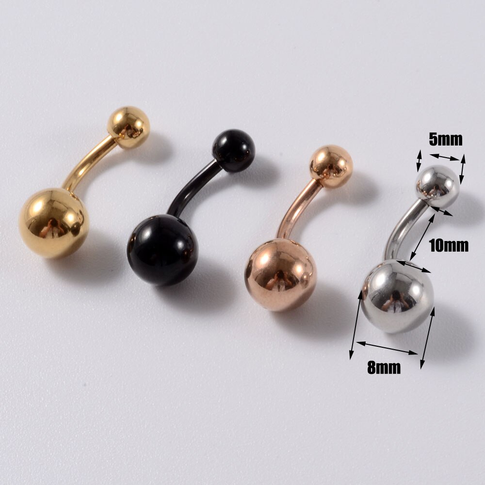 Piercing para el ombligo Mxied de 14g x 10x5/8mm, Piercing para el ombligo, dorado, Negro, Rosa, chapado en oro anodizado, joyería para el cuerpo, 2 uds.