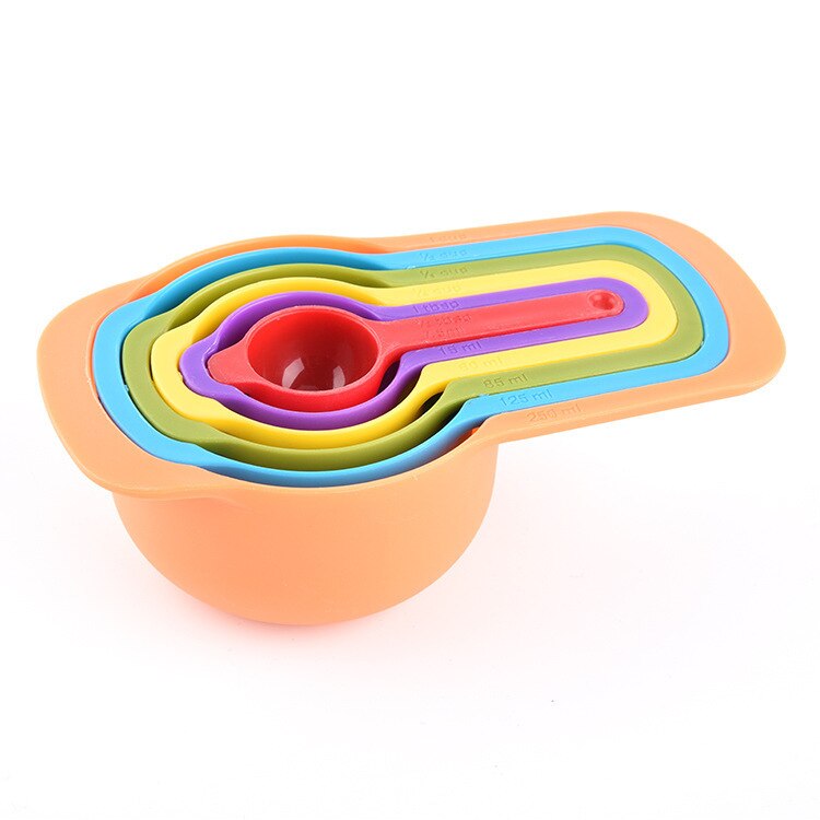 Utensilios de cocina apilables Arco Iris, accesorios de cocina de 6 piezas, taza medidora, conjunto de 6 unidades