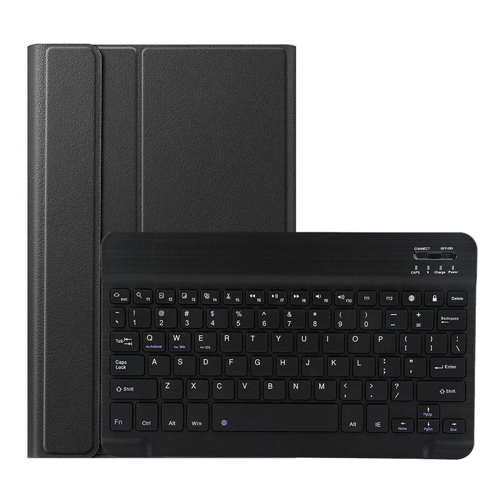 Bluetooth Keyboard Case Voor Samsung Galaxy Tab S6 10.5 Inch SM-T860 SM-T865 Lederen Tablet Cover Met Draadloos Toetsenbord: Black