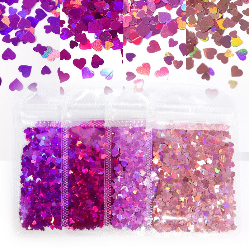 4 zakjes herfst esdoornblad nail art pailletten decoratie holografische kameleon glittervlokken uv gellak tools kerstnagels: Ls -4 stuks -2
