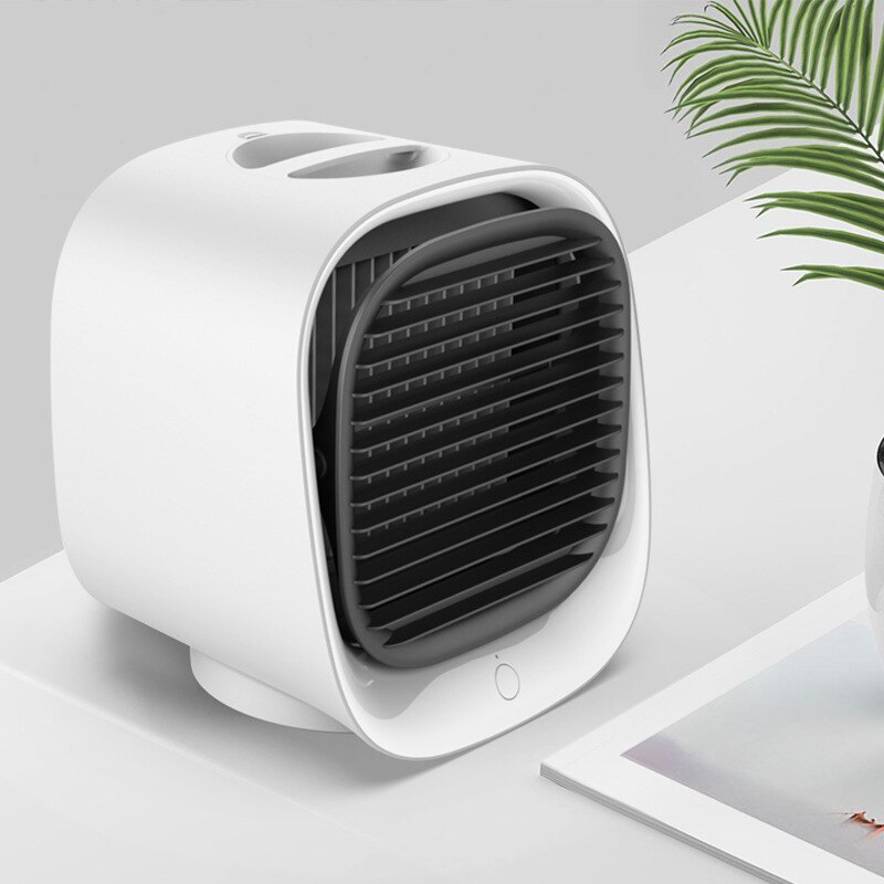 Mini climatiseur portable 7 couleurs led, humidificateur, purificateur, usb, refroidisseur d'air de bureau, ventilateur avec réservoir d'eau, 5v la maison: Blanc