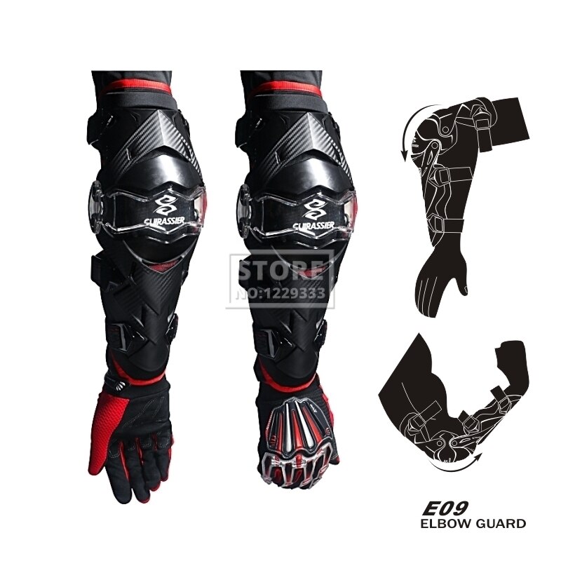 Motorcycle Protection Motocross Elbow Pads Motorcycle Elbow Guard Kneepads Moto Equipement Racing Riding Dirt Bike Protection: E09 ElbowPads RD