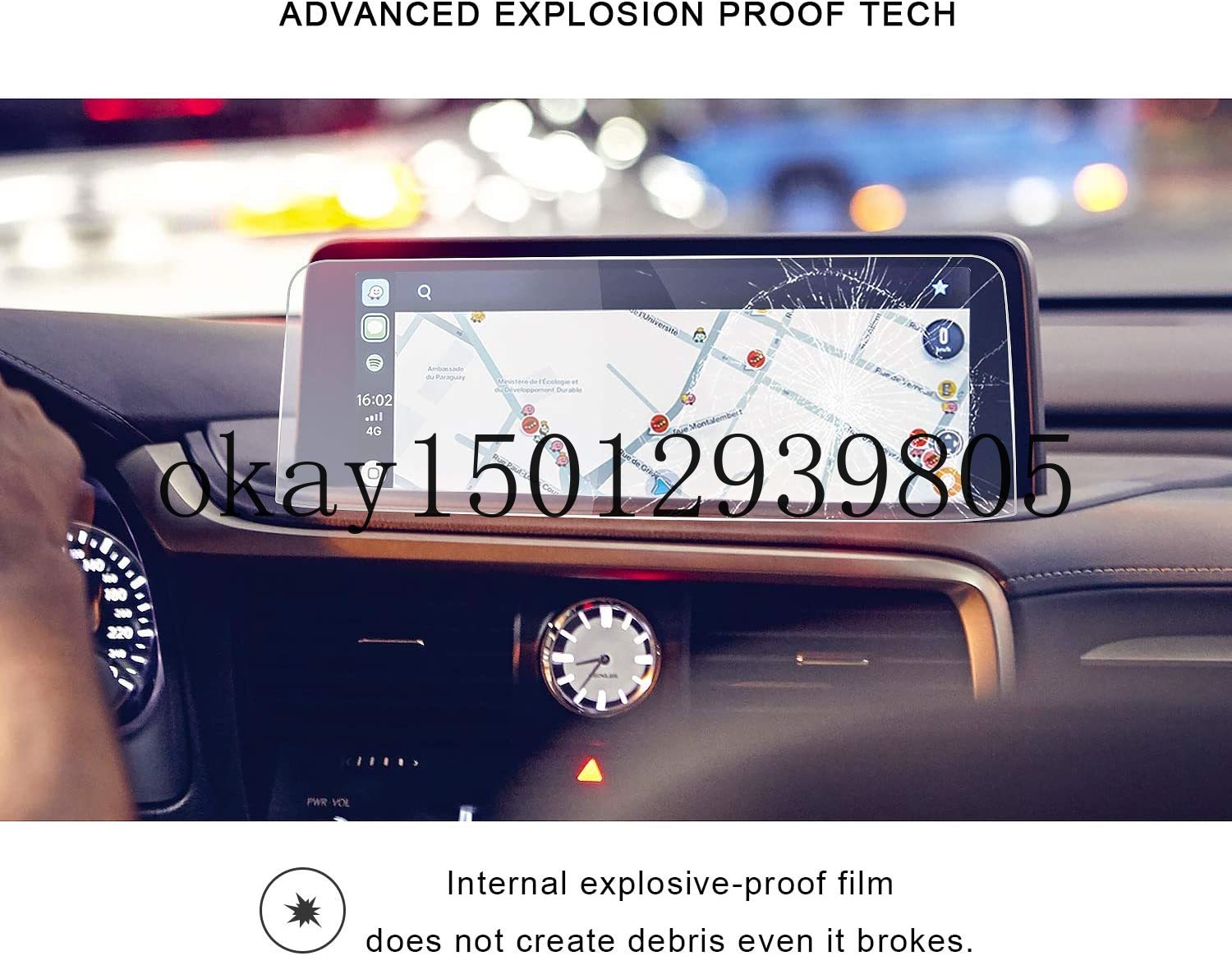 for Lexus RX Hybrid 350 Touch Screen Car Display Navigation Screen Protector HD Clear Tempered Glass Protective Film(12.3In