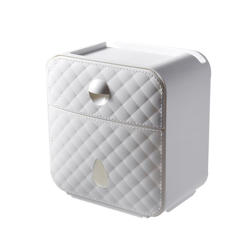Boîte murale, multifonctionnelle et porte-papier hygiénique, boîte de rangement de papier toilette étanche, boîte de rangement de papier toilette porte-papier hygiénique: WHITE