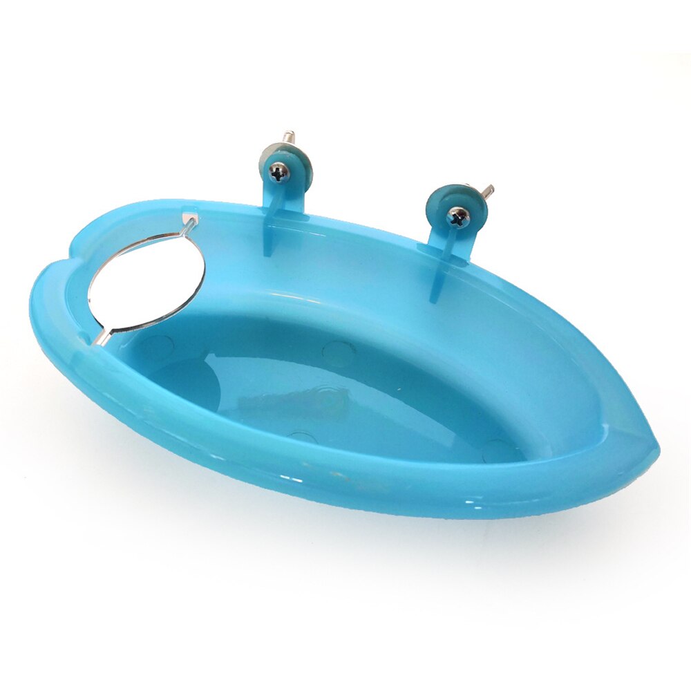 Small Pet Parrot Hamster Care Supplies Small Bath Tub with Mirror Stand Bird Baths for Outdoors Garden