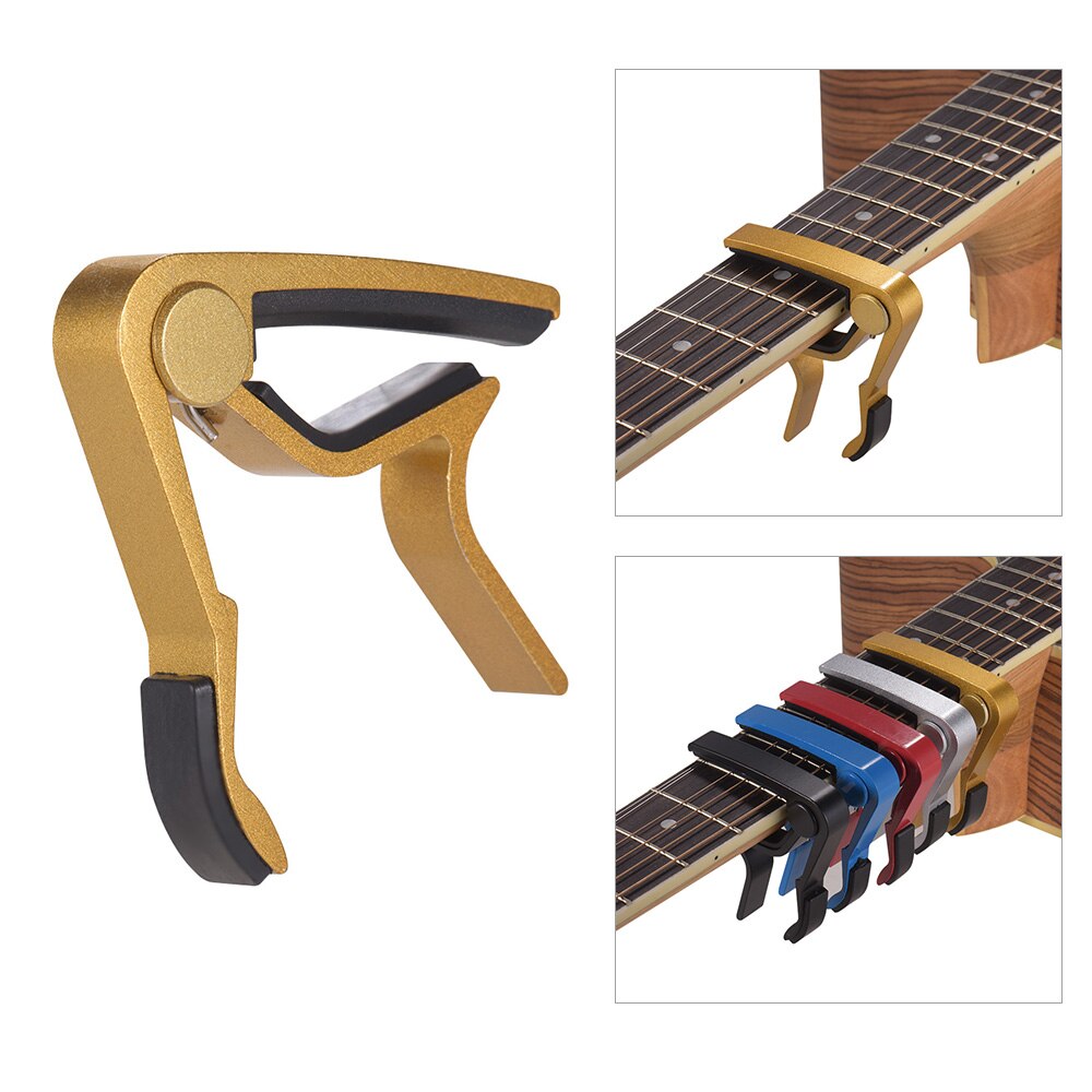 Guitar Capo Clamp Aluminum Alloy Quick Change Single-handed for Acoustic Folk Guitar Bass Ukulele capodaster guitare