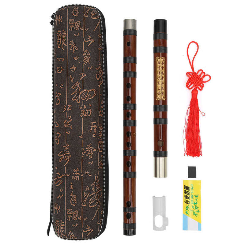 Fluit Chinese Traditionele Bamboe Fluit D‑key Belettering Lichaam Droog Materiaal Dizi Kit Traditionele Wind Instrument Musical