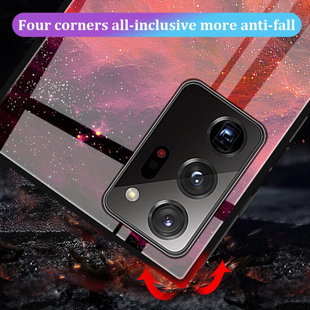 For Samsung Galaxy Note 20 Ultra Hard All Inclusive Tempered Glass Covers For Samsung Note 20 Moon Starry Phone Cases