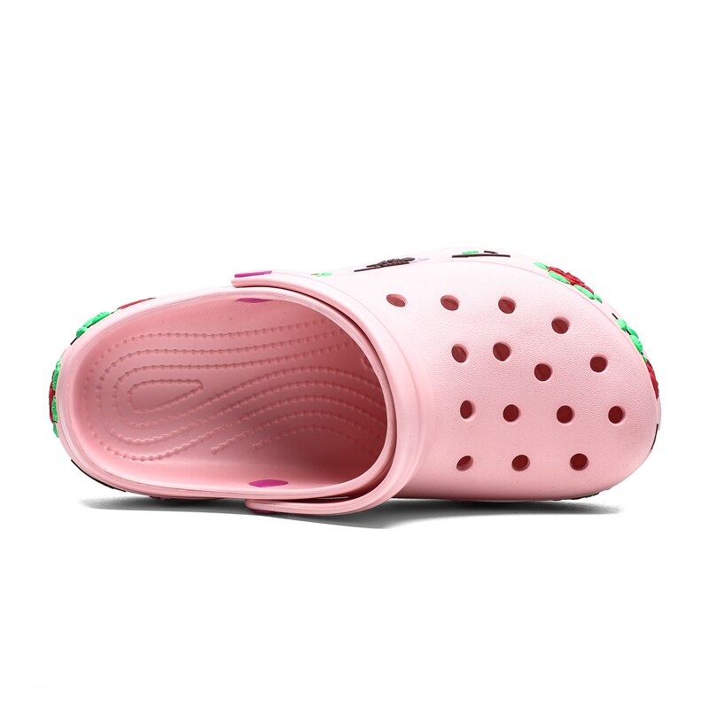 Nowe letnie buty do wody damskie sandały plażowe kapcie lekkie buty ogrodowe dziewczęce kwiaty damskie drewniaki wysokość zwiększenie buty Auqa