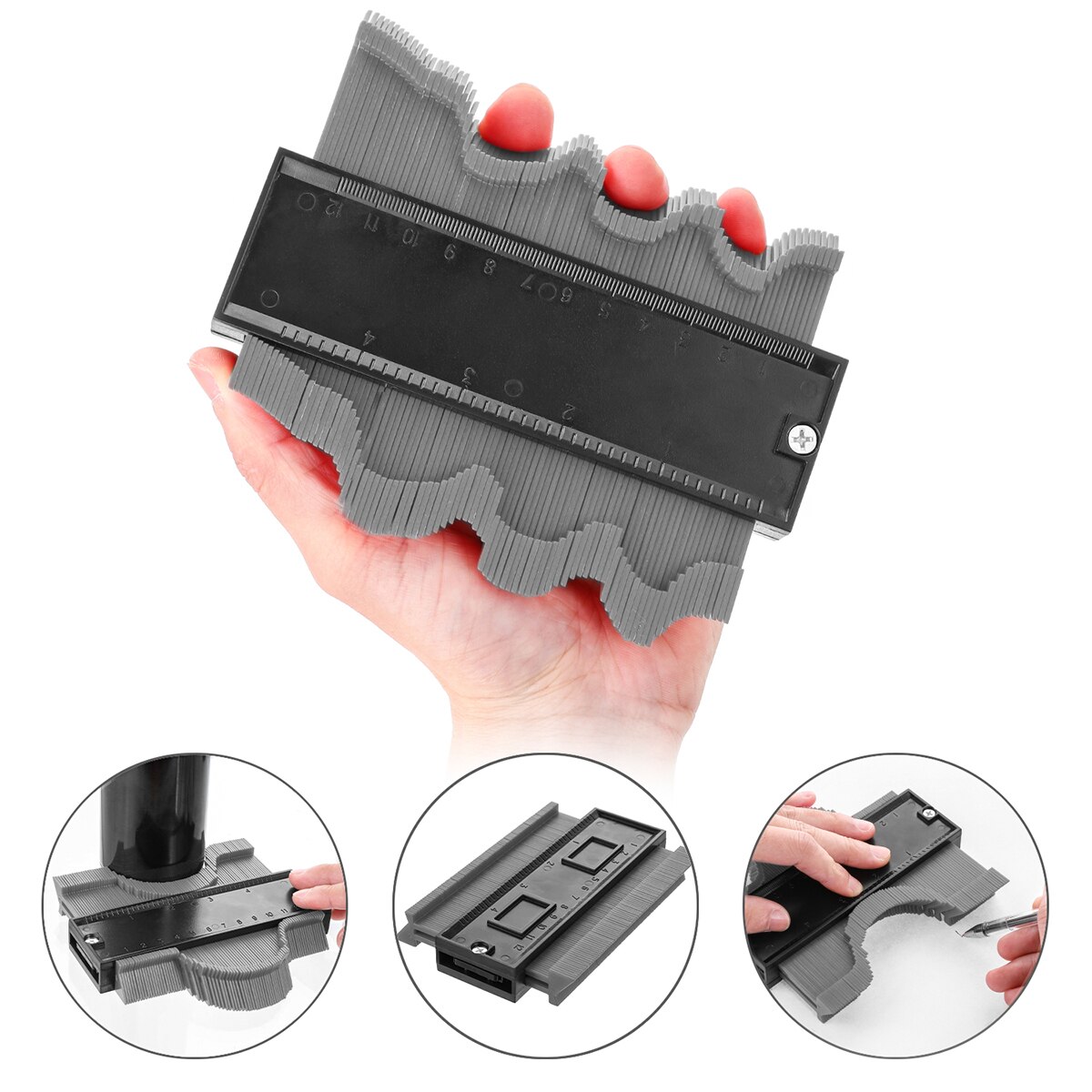 Meter Model Template Plastic Contour Copy Measuring Tool Shape Gauge Duplicator Multi-functional Profile Measurement Tool: 9
