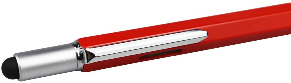 Multi Tool Pen 6 In 1 Metal Tech Pen With Ruler Level Screwdriver Condenser Tip Refillable Bubble Level and Ruler Ballpoint pen