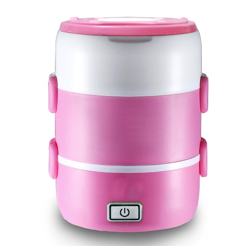 Frilæsning 200w magt , ac220-240v 50-60hz, 1.2 lkapacitet mini ris komfur, opvarmning frokost, elektrisk opvarmning madkasse: Lyserød