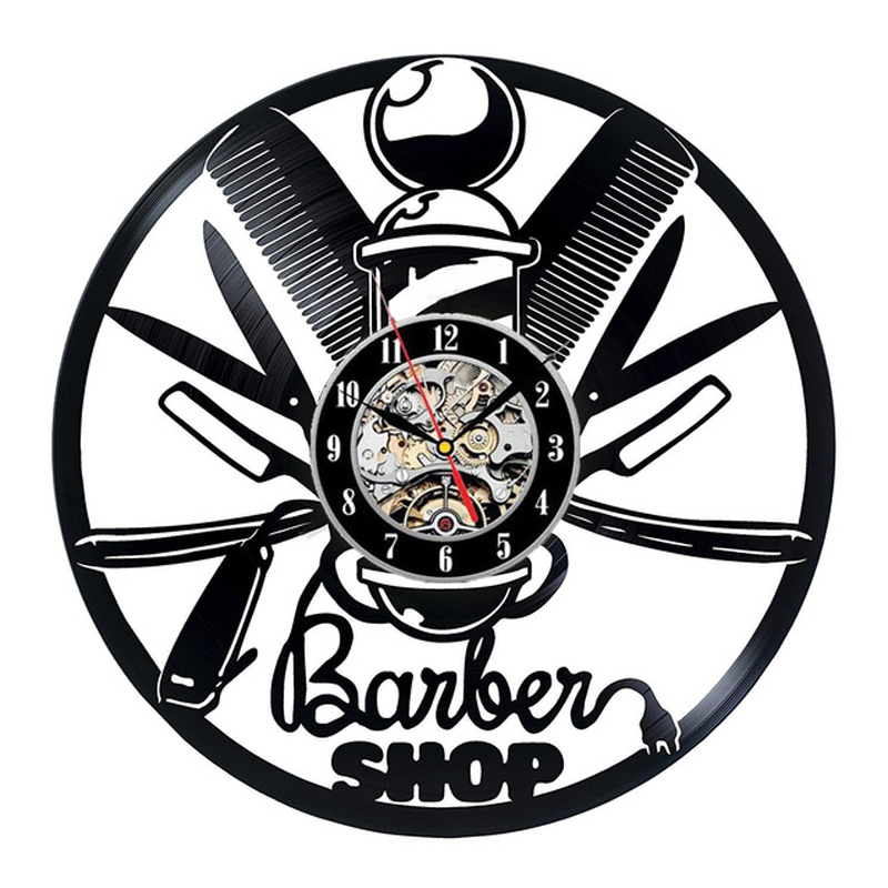 Barbershop Vinyl Record Wandklok Modern Kapper Kapper Klokken Opknoping Muur Horloge voor Kapper Kapsalon: 15