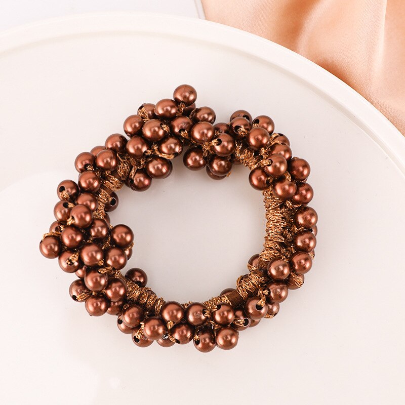 Lazos elegantes para el pelo para niña y mujer, gomas para el pelo con perlas, lazos de goma, coleteros, accesorios para el cabello, bandas elásticas para el cabello: Lavanda