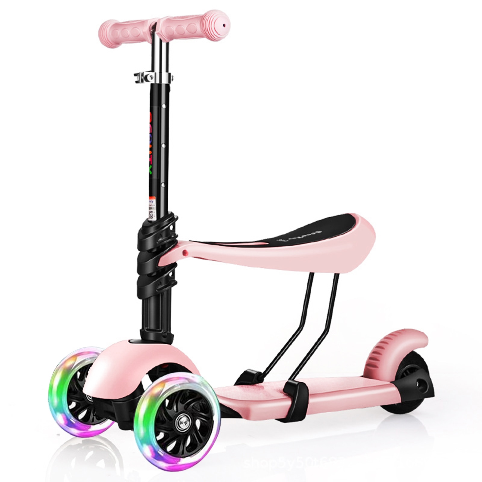 Patinete de tres ruedas 3 en 1, Scooter deportivo con opciones de altura ajustables, manillar de asiento para niños pequeños de 2 a 6 años