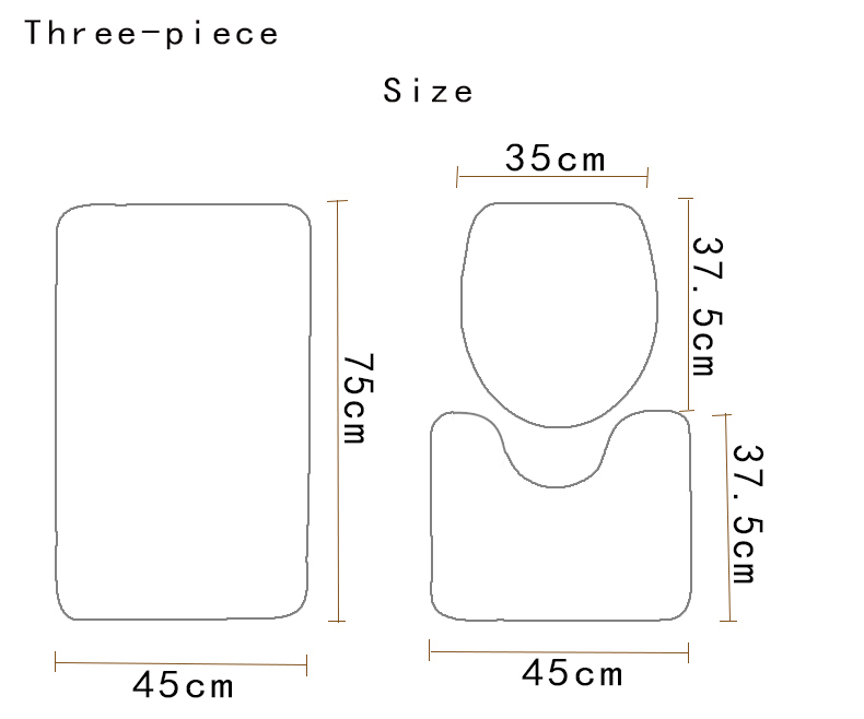 3pcs Plastic Bathroom Mat Sets Foam Bathroom Floor Mat Blue and White Stripes Anchor Pattern Carpet Non Slip