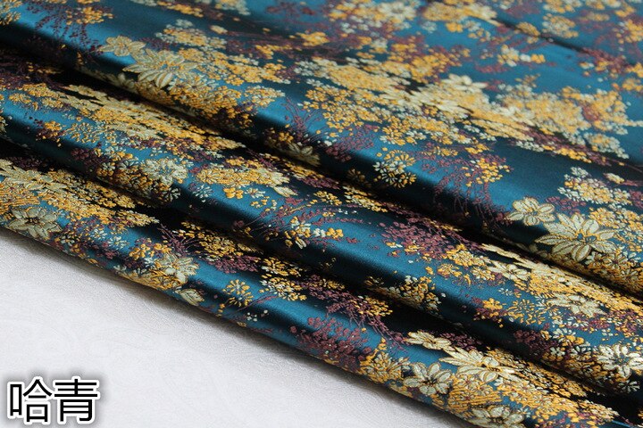 Breed 29 "Chinese Cheongsam Pop Jurk Mongoolse Gown Stof Film Tv Satijn Materiaal Decoratie Diy Jacquard Brocade Doek: Navy blue