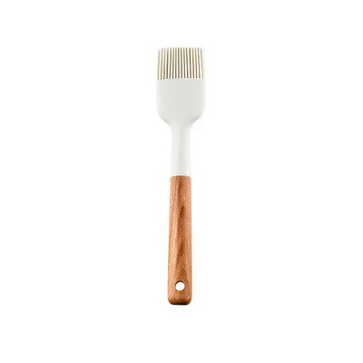 Silicone Utensil Kitchenware 1PC Non-stick Cooking Pot Cookware Spatula Egg Beaters Shovel Soup Spoon Kitchen Gadget Accessories: White Brush