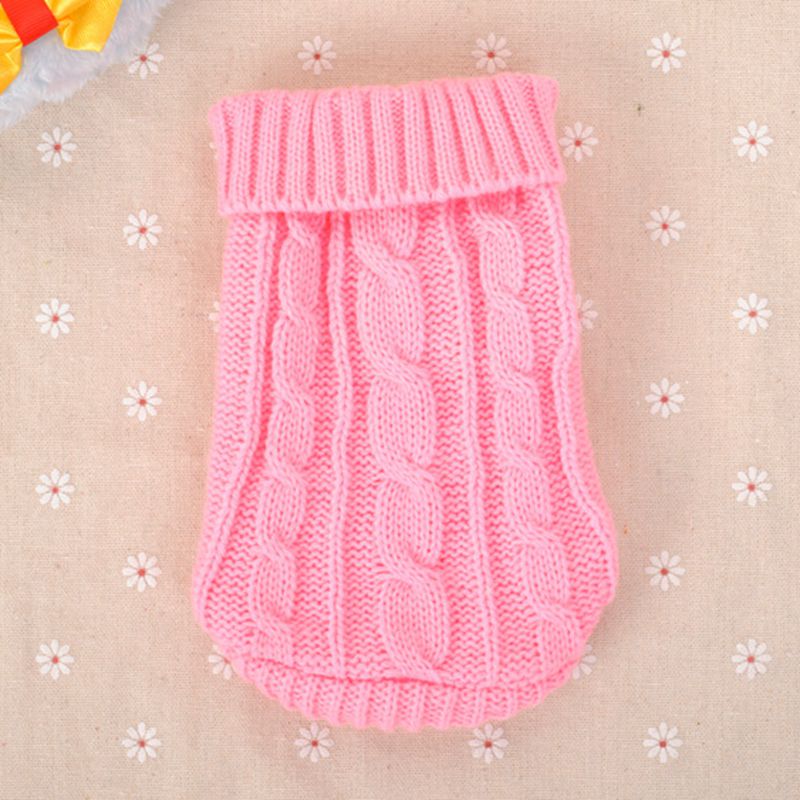 1pcs Small Dog Sleeveless Knit Tight Sweater Pet Clothing Teacup Dog Clothes Pet Supplies CLL9006: Pink / bust 23cm