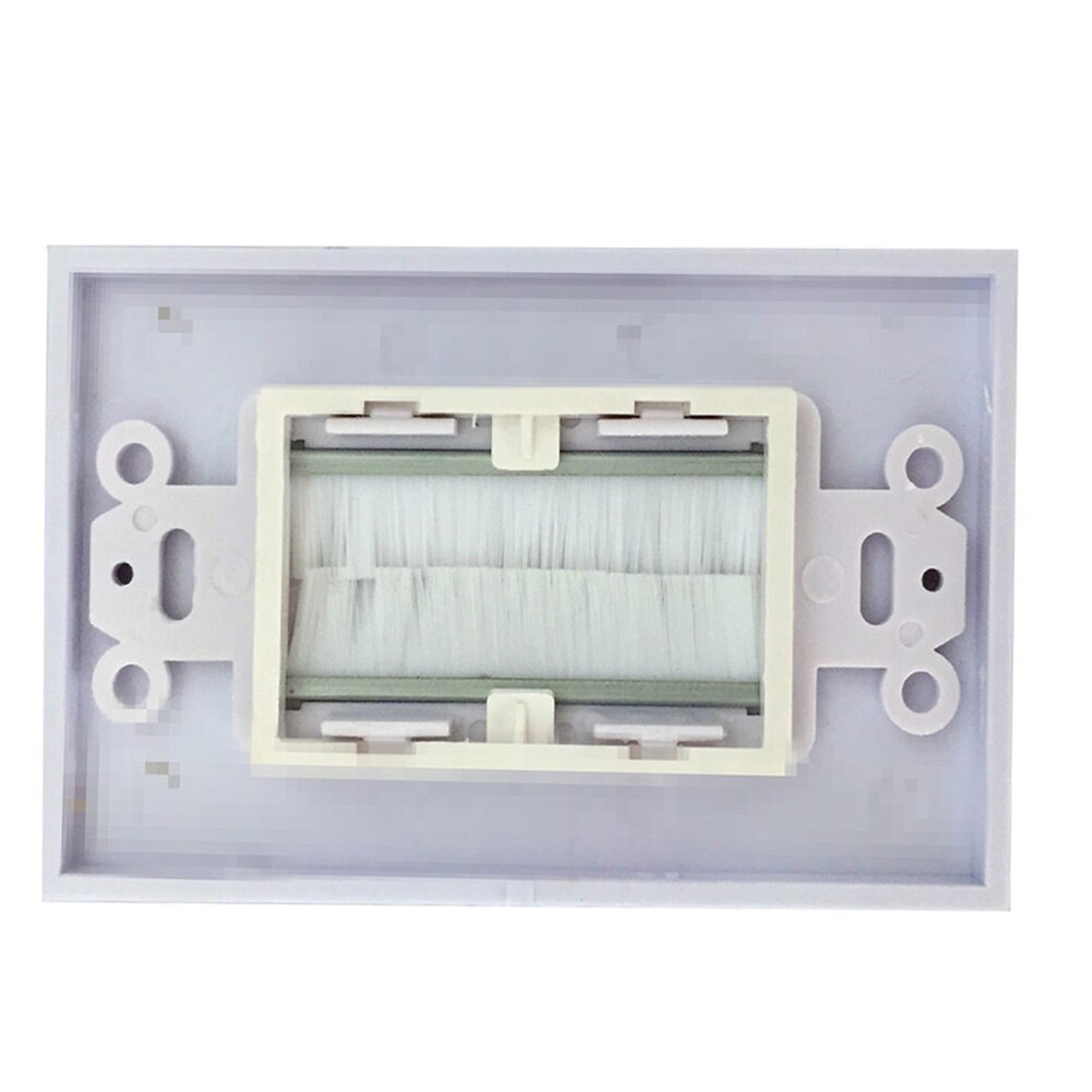Placa De Pared Pasa Cable, Tipo Cepillo, De 1 Puerto, Con Cerdas Antipolvo Color Blanco Placa De Pared Pasa Cable, Tipo Cepillo, De 1 Puerto, Con Cerdas Antipolvo Color Blanco