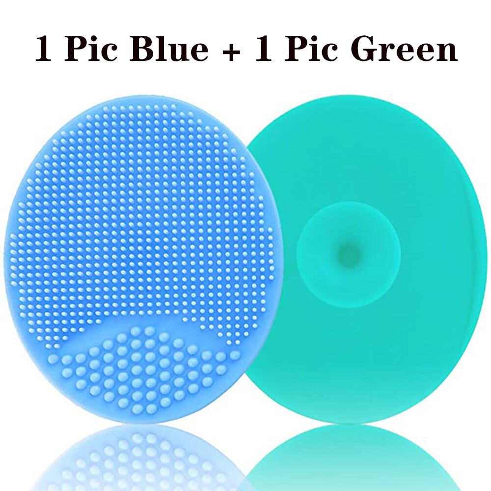 Baby Silicone Bath Brush Cradle Cap Scrubbers Exfoliating and Massaging Brush Scalp Care Scrubber for Hair Care And Body Care: Blue-Gren