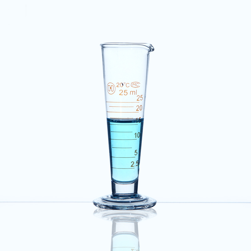 Linyeyue 50ml gradueret konisk glas målebæger måleglas trekant bægerglas laboratorium cylinder kemi udstyr