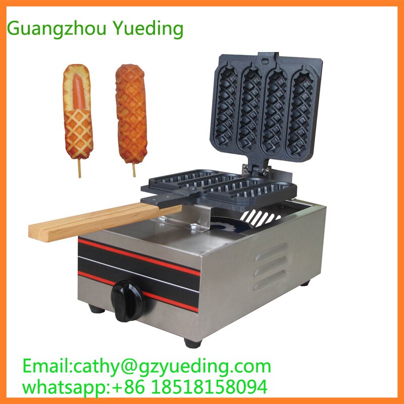 Commercial gas 4 pieces Crispy corn dog waffle maker non-stick French Muffin sausage Machine