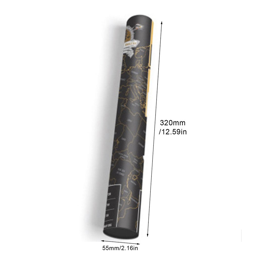 Scratch Map World Map Semi-manual Hanging Gilt Sheet Complex Geographical Detail Black Background