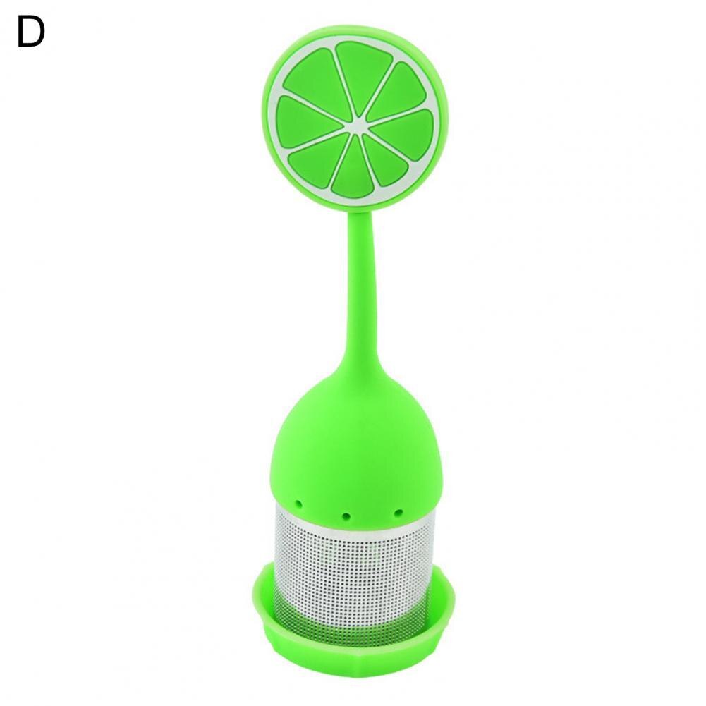 Infusor de té desmontable de silicona, filtro de aislamiento térmico, colador divertido de frutas y plantas, infusor de te: D