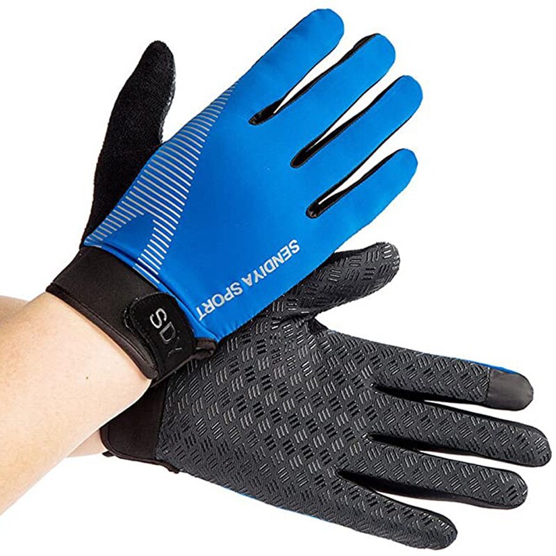 Guantes de entrenamiento de Palma protección completa y agarre Extra guantes de Fitness adecuados para entrenamiento de pesas ejercicios de Fitness: blue / M