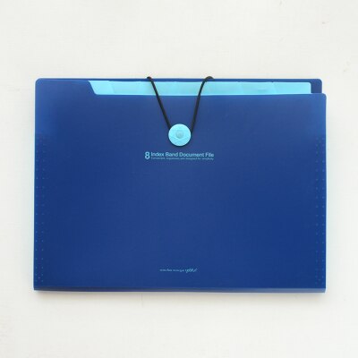 Mærke vandtæt bog  a4 papir arkivmappe taske harmonika stil dokument rektangel kontor hjemmeskole farve tilfældig: Dyb blå 8 gitter