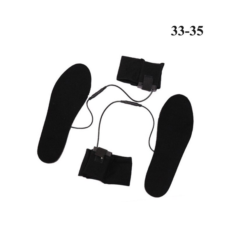 Elvarme indlægssåler til mænd og kvinder vinter forsyninger puder vinter fodvarmere usb genopladelige sko støvlevarmer: 33-35