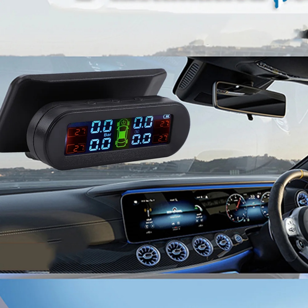 Tire Pressure Monitoring System Solar TPMS Sensors Temperature Warning Car TMPS 4 Wheel External Sensor Automobile Accessories