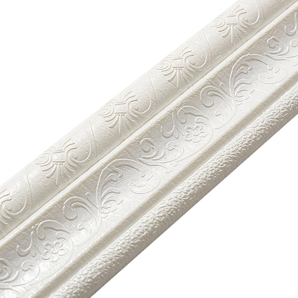 Waterproof Wallpaper Border Peel and Stick Wall Border Wall Border Self-Adhesive Mirror Borders Wall Decor for Kitchen Bathroom: White 2.3m