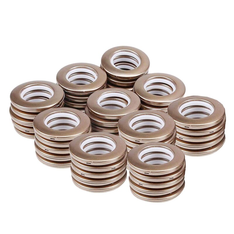 50 Pack Curtain Grommet, Inner Diameter 4m Curtain Eyelet Rings Nanoscale Low Noise Roman Ring (Coffee)