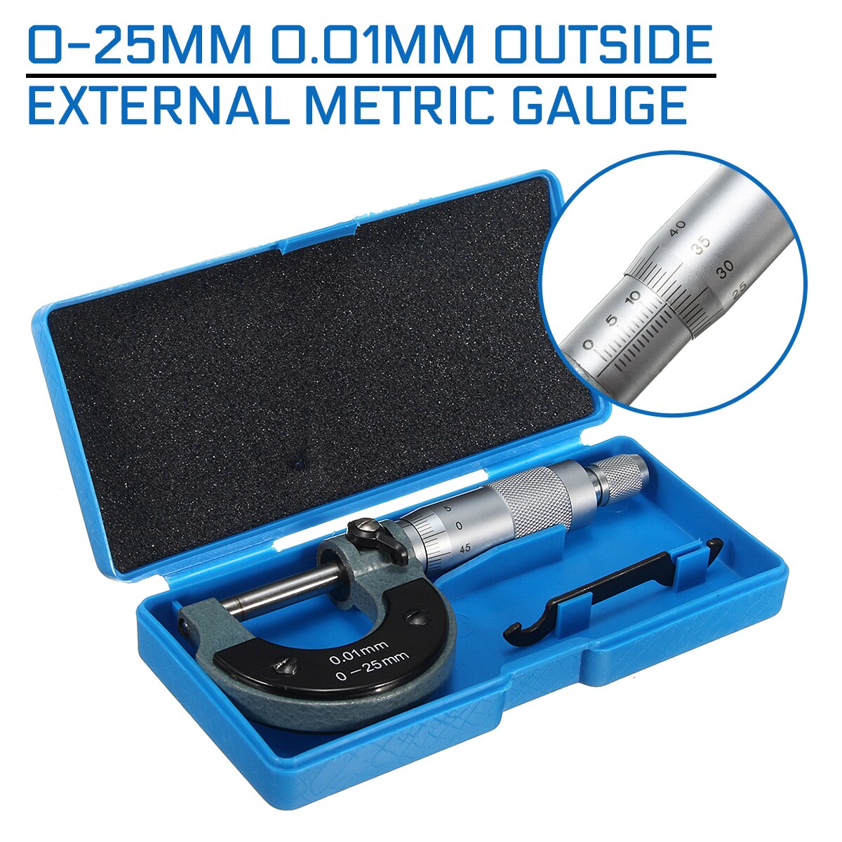 0.01Mm 0-25Mm Buiten Externe Metric Gauge Micrometer Machinist Meten Met Doos Nauwkeurig Meetinstrument