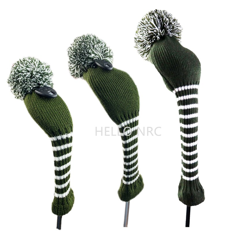 HELLO NRC – couvre-tête en bois tricoté hybride pour Clubs de Golf 3 pièces/ensemble, pilote UT, Fairway, 1 3 5: Green 13UT