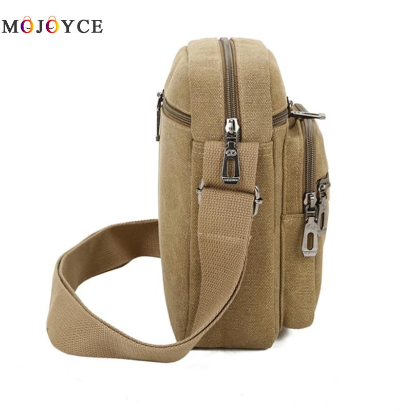 Canvas Crossbody Shoulder Bag Men Zipper Casual Travel Office Vintage Male Messenger Bag Bolsa Masculina