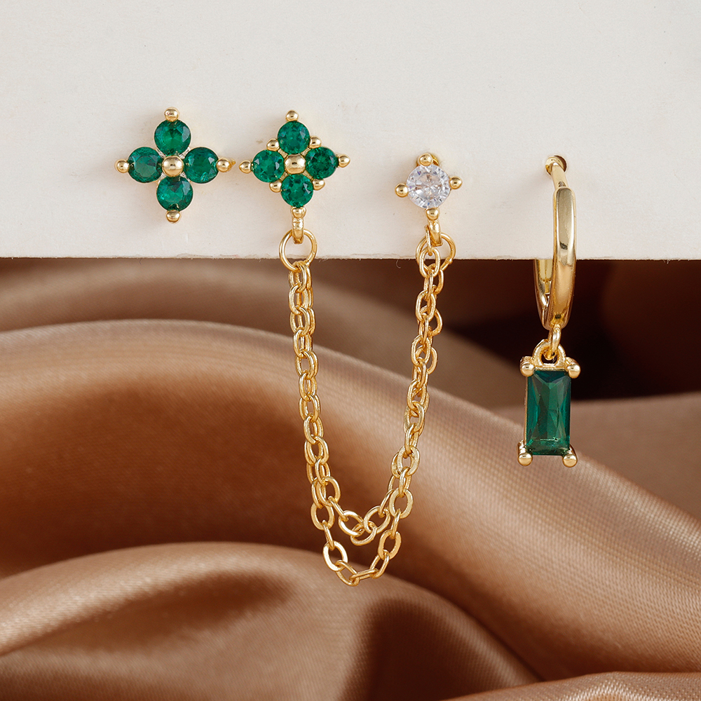 3 uds exquisito acero inoxidable 12 constelaciones pendientes de piedra natal conjunto para mujer Piercing de cartílago pendientes joyería de: Bañado en rodio de imitación