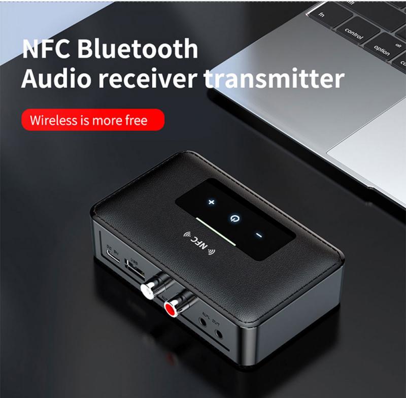 Блютуз Адаптер Draadloze 3.5Mm Aux Nfc Om 2 Rca Audio Adapter Bluetooth5.0 Zender Ontvanger