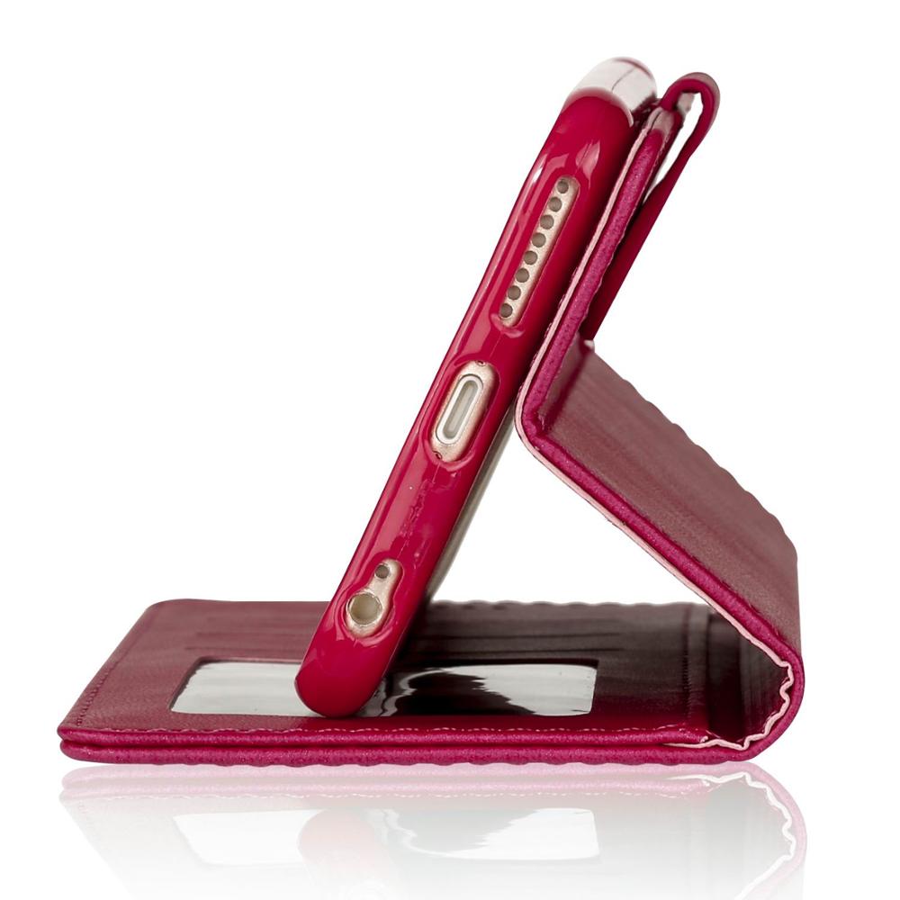 Luxe leren telefoonhoesjes voor iphone 6 6s plus, flip creditcardhouder met kaarthouders, hoes voor apple 6 plus 6 splus bumper