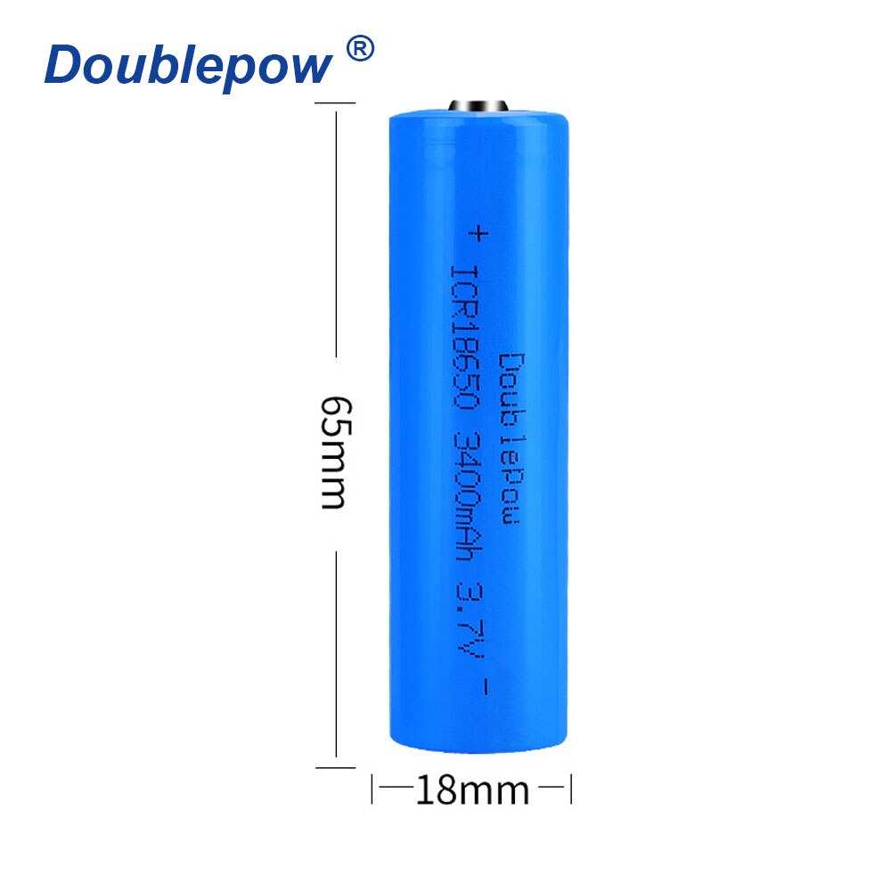 100% Originele Doublepow 18650 3.7V 3400Mah 18650 Oplaadbare Lithium Batterij Voor Zaklamp Batterijen